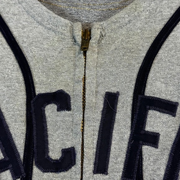 Little League Baseball Jersey Gray Boy XL Full Zip Patch Number 15 Cotton - Picture 4 of 7